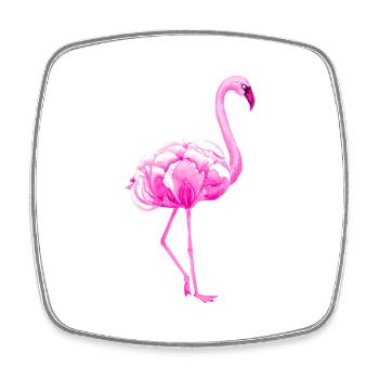 Flamingo - Square fridge magnet - white - Front