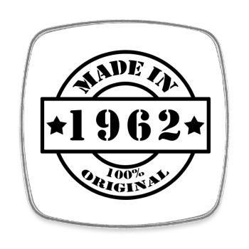 MADE IN 1962 year of birth year of manufacture vintage gift - Square fridge magnet - white - Front
