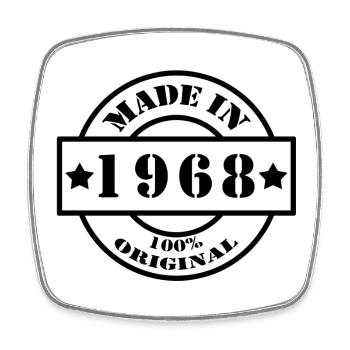 MADE IN 1968 year of birth year of manufacture vintage gift - Square fridge magnet - white - Front