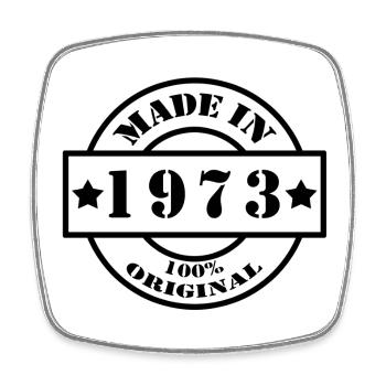 MADE IN 1973 Geburtsjahr Baujahr Jahrgang Geschenk - Viereckiger Kühlschrankmagnet - Weiß - Vorne