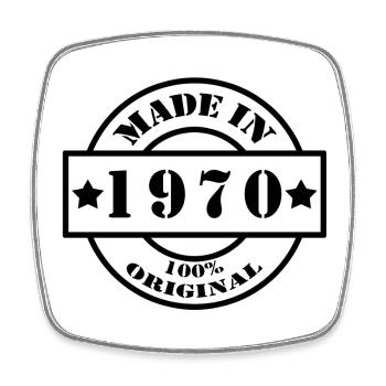 MADE IN 1970 Année de naissance Millésime Cadeau - Magnet carré - blanc - Devant