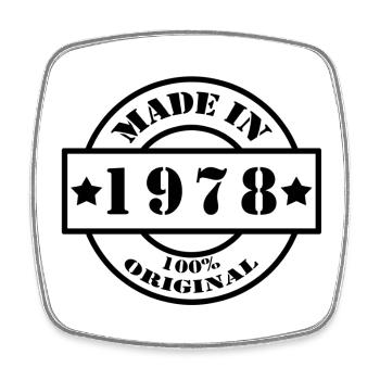 MADE IN 1978 year of birth year of manufacture vintage gift - Square fridge magnet - white - Front