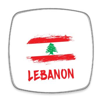Team Libanon Design / Geschenkidee - Viereckiger Kühlschrankmagnet - Weiß - Vorne