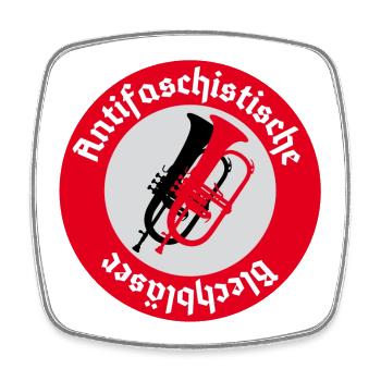 Antifaschistische Flügelhornbläser pfade - Viereckiger Kühlschrankmagnet - Weiß - Vorne