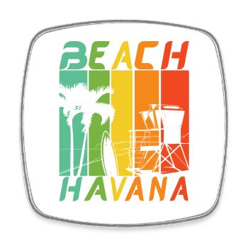 Havanna Beach Design / Geschenkidee - Viereckiger Kühlschrankmagnet - Weiß - Vorne