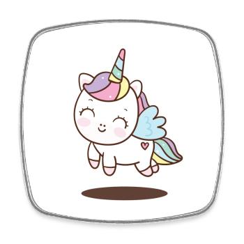Unicorn with Wings and Colored Horn - Square fridge magnet - white - Front