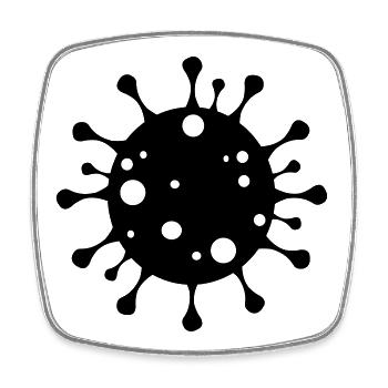 Corona healthcare stickmen vectra - Square fridge magnet - white - Front