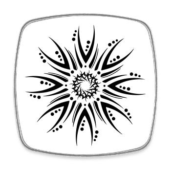 Symbol Blume - Viereckiger Kühlschrankmagnet - Weiß - Vorne