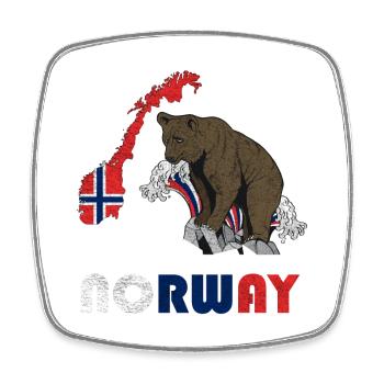 Conception d'ours de Norvège avec carte et drapeau - Magnet carré - blanc - Devant