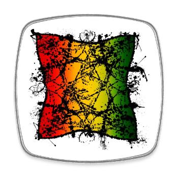 Abstraction de la feuille rasta avec dégradé - Magnet carré - blanc - Devant