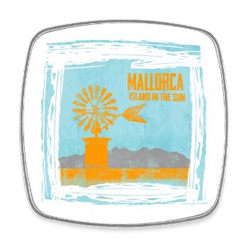Mallorca Island in Sunlight Design - Square fridge magnet - white - Front
