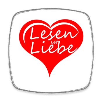 Lesen Liebe Buch Bücher Leser Sprüche - Viereckiger Kühlschrankmagnet - Weiß - Vorne