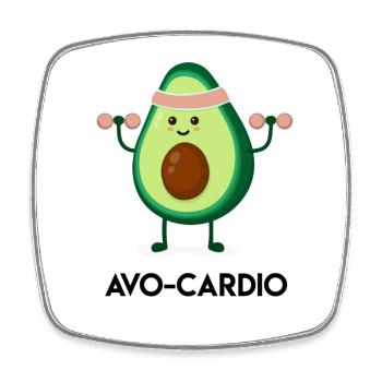 Avocado Fitness Hero - Magnet carré - blanc - Devant