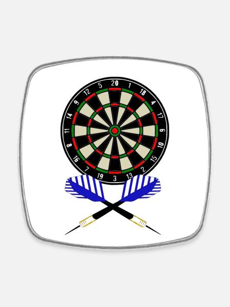 Dartscheibe - Viereckiger Kühlschrankmagnet - Weiß