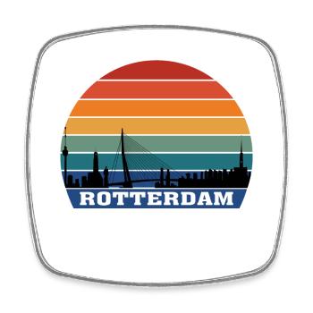Rotterdam Skyline Silhouette Souvenir Pays-Bas - Magnet carré - blanc - Devant