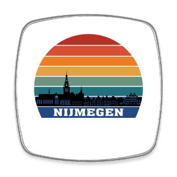 Nijmegen Skyline Silhouette Souvenir Niederlande - Viereckiger Kühlschrankmagnet - Weiß - Vorne