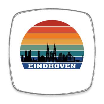 Eindhoven Skyline Silhouette Souvenir Netherlands - Square fridge magnet - white - Front