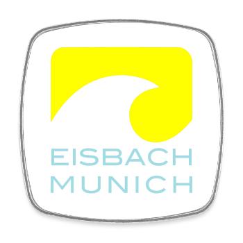 Munich Eisbach - Viereckiger Kühlschrankmagnet - Weiß - Vorne