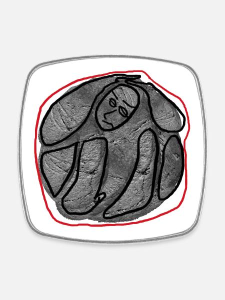 Abstrakte Kunst - Viereckiger Kühlschrankmagnet - Weiß