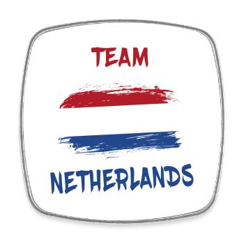 Team Niederlande Design / Geschenkidee - Viereckiger Kühlschrankmagnet - Weiß - Vorne
