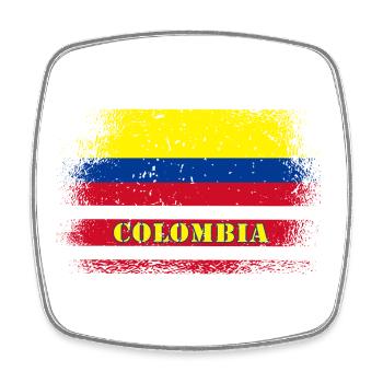 Kolumbien Vintage Flagge / Geschenkidee - Viereckiger Kühlschrankmagnet - Weiß - Vorne