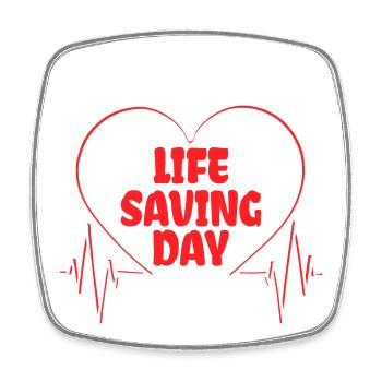 Hôpital de premiers soins Lifesaver Life Saving - Magnet carré - blanc - Devant