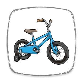 Children's Bike Training Wheels - Square fridge magnet - white - Front