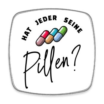 Lustig Spruch Pillen Medikamente Krankenpfleger - Viereckiger Kühlschrankmagnet - Weiß - Vorne
