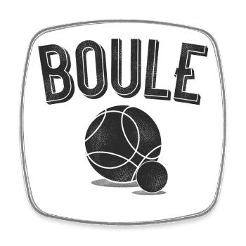Boule with piggy petanque boules player - Square fridge magnet - white - Front
