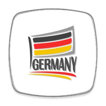 Germany Souvenir Landmark, Germany Flag Travel - Square fridge magnet - white - Front
