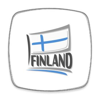 Souvenir de la Finlande, voyage drapeau Finlande - Magnet carré - blanc - Devant