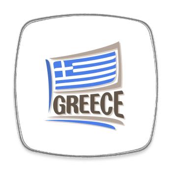 Greece Souvenir Landmark, Greece Flag Travel - Square fridge magnet - white - Front
