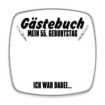 Gästebuch Mein 55. Geburtstag - Viereckiger Kühlschrankmagnet - Weiß - Vorne