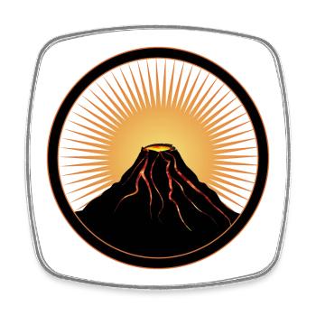 Vulkan Patch mit flüßiger Lava - Viereckiger Kühlschrankmagnet - Weiß - Vorne