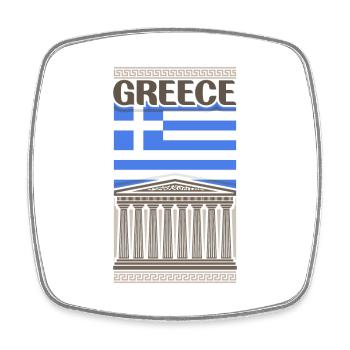 Greece Souvenir Landmark, Greece Flag Travel - Square fridge magnet - white - Front
