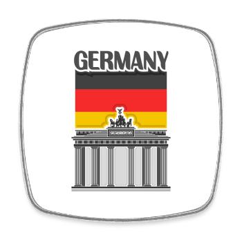 Germany Souvenir Landmark, Germany Flag Travel - Square fridge magnet - white - Front
