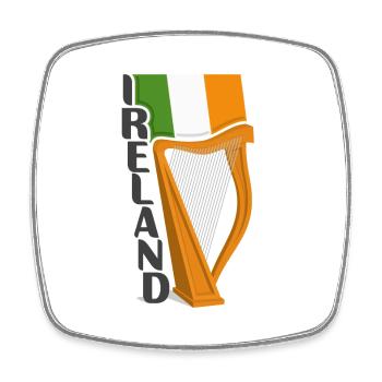 Irland Souvenir Wahrzeichen, Irland Flagge Reisen - Viereckiger Kühlschrankmagnet - Weiß - Vorne
