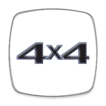 4x4 Offroad Car Sticker - Viereckiger Kühlschrankmagnet - Weiß - Vorne