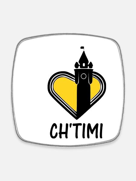 ch'timi - Magnet carré - blanc