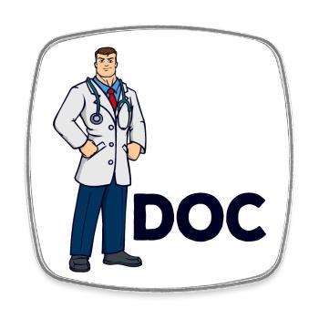 Super-héros médecin médecin assistant médecin médecin d'urgence - Magnet carré - blanc - Devant
