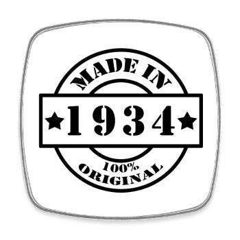 MADE IN 1934 year of birth year of manufacture vintage gift - Square fridge magnet - white - Front
