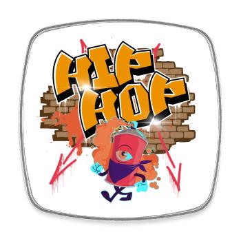Hip Hop graffiti - Square fridge magnet - white - Front