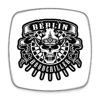 Berlin Skull Hoodchiller - Viereckiger Kühlschrankmagnet - Weiß - Vorne