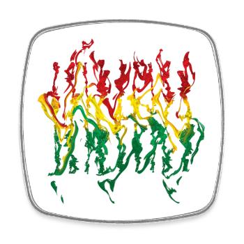 Vivid Reggae Flame Illustration Reggae - Square fridge magnet - white - Front