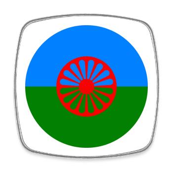 autocollant rond drapeau du peuple roumain idée cadeau - Magnet carré - blanc - Devant
