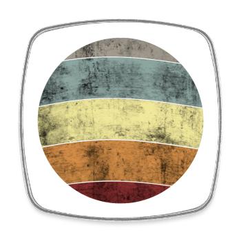 Abstract Vintage Ribbon Design - Square fridge magnet - white - Front