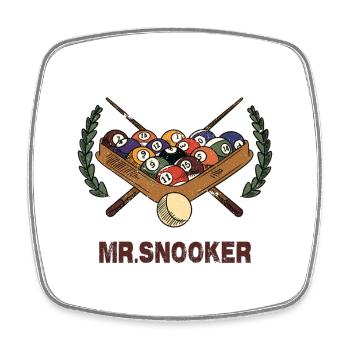 Mr. Snooker Design / Gift Idea - Square fridge magnet - white - Front