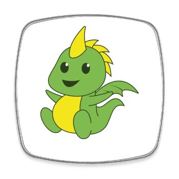 Drache Drachen Monster Echse Saurier Fantasy Fabel - Viereckiger Kühlschrankmagnet - Weiß - Vorne