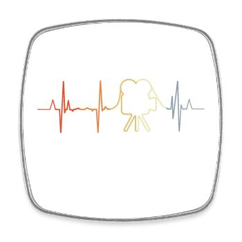 Video Camera Heartbeat - Square fridge magnet - white - Front