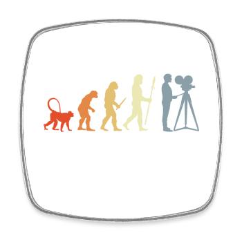 Kameramann Evolution - Viereckiger Kühlschrankmagnet - Weiß - Vorne
